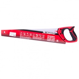 Matrix Ножовка по дереву, 500 мм, 7-8 TPI, зуб-3D, каленый зуб, тефлоновое покрытие полотна, двухкомпонентная рукоятка 23551