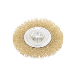 Matrix Щетка для УШМ, 125 мм, М14, плоская, латунированная витая проволока 74651