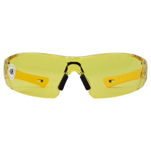 Очки защитные открытые, поликарбонатные, желтая линза, 2х комп.дужки Denzel 89192