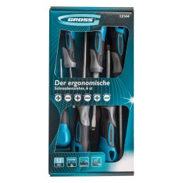 Gross Набор отверток 6 шт, S2, трехкомпонентная рукоятка 12164
