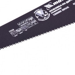 Matrix Ножовка по дереву, 450 мм, 7-8 TPI, зуб-3D, каленый зуб, тефлоновое покрытие полотна, двухкомпонентная рукоятка 23550