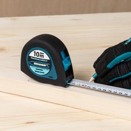 Gross Рулетка "Ergonomisch",10 м x 25 мм,магнитный обрезиненный зацеп 31105