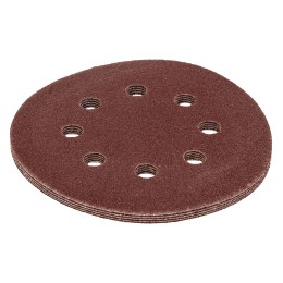 Matrix Круг абразивный на ворсовой подложке под "липучку", перфорированный, P 80, 125 мм, 5 шт 73804