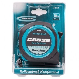 Gross Рулетка Komfortabel 10 м х 25 мм,обрезиненный корпус 32564