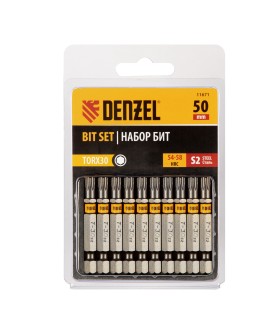 Denzel Бита TX 30х50, сталь S2, шестигранный профиль, 10 шт. Е 6,3 11671