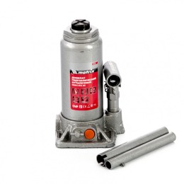 Matrix Домкрат гидравлический бутылочный, 5 т, h подъема 197-382 мм, в пластиковом кейсе 50776