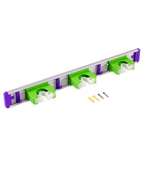 Palisad Алюминиевый настенный держатель для садово - огородного инструмента, 3 ячейки, 3 крюка, 68303 Palisad Алюминиевый настенный держатель для садово - огородного инструмента, 3 ячейки, 3 крюка, 68303