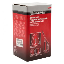 Matrix Домкрат гидравлический бутылочный, 3 т, высота подъема 194-372 мм 50717