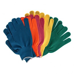 Palisad Перчатки в наборе, цвета: зеленый, розовая фуксия, желтый, синий, оранжевый, ПВХ точка, L, Россия 67854