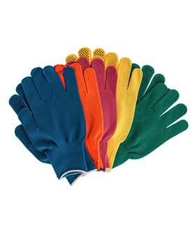 Palisad Перчатки в наборе, цвета: зеленый, розовая фуксия, желтый, синий, оранжевый, ПВХ точка, L, Россия 67854