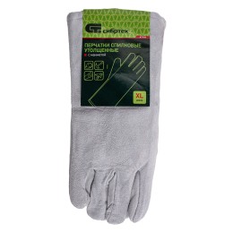 Сибртех Перчатки спилковые с манжетой для садовых и строительных работ, утолщенные, размер XL, 67905
