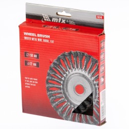 Matrix Щетка для УШМ 150 мм, посадка 22.2 мм, плоская, крученая проволока 0.5 мм 74634