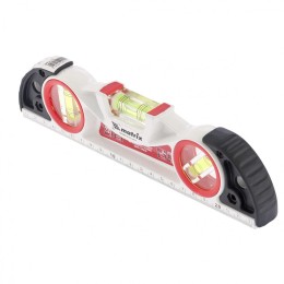 Matrix Уровень алюминиевый литой, фрезерованный, 3 глазка, две ударные площадки, 235 мм 34910