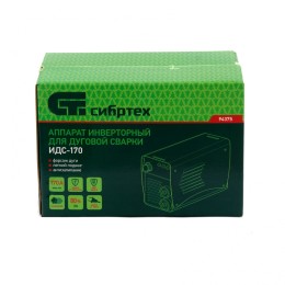 Сибртех Аппарат инверторный дуговой сварки ИДС-170, 170 А, ПВ 80%, диаметр электрода 1.6-3.2 мм 94375