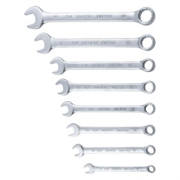 Matrix Набор ключей комбинированных, 8-19 мм, 8 шт, CrV, матовый хром 15406