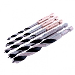 Matrix Набор сверл по дереву, 4-5-6-8-10 мм, 5 шт, шестигранный хвостовик, пластиковый кейс, 70283