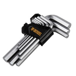 Denzel Набор ключей имбусовых, HEX, 2-12 мм, CrV, 9 шт. 12367