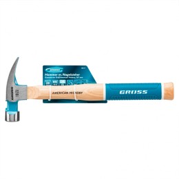 Gross Молоток-гвоздодер, 280 г, угол 75, магнит, обрезиненная рукоятка American hickory 10417