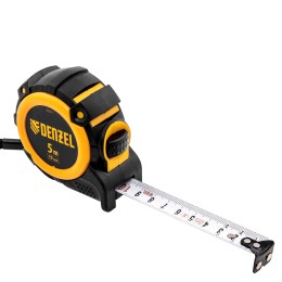 Denzel Рулетка 5м х 19мм, автоматич. фиксац., нейлон. покрытие, магнит. зацеп, двухстор. разметка// 31521