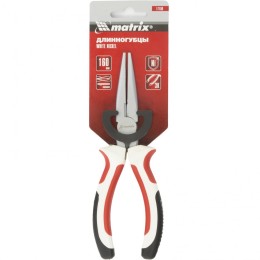 Matrix Длинногубцы прямые WHite Nickel, 160 мм, никелированные, трехкомпонентные рукоятки 17188