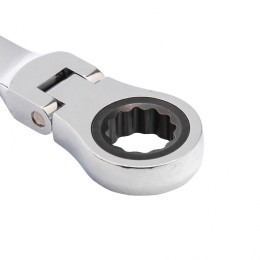 Matrix Ключ комбинированный трещоточный, 24 мм, CrV, шарнирный, зеркальный хром 14845