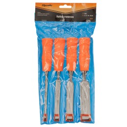 Sparta Набор стамесок 4 шт, 6-12-18-24 мм, плоские, пластиковые ударные рукоятки 243975