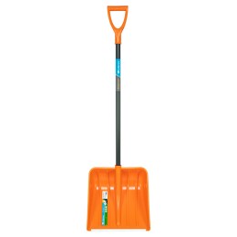 Сибртех Лопата для уборки снега пластиковая, 400х405х1380 мм, стальной черенок, усиленная// 61666