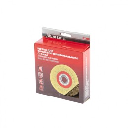 Matrix Щетка для точила, 125 мм, посадка 20 мм, плоская, латунированная витая проволока 74659