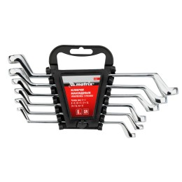 Matrix Набор ключей накидных 6 шт, 6-17 мм, CrV, Elliptical, зеркальное хромирование 15336