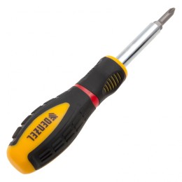 Denzel Отвертка комбинированная, SL3/16"-PH1, SL1/4"-PH2, 3-х компонентная рукоятка// 7713381