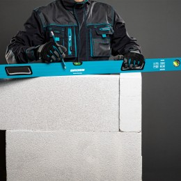 Gross Уровень алюминиевый, 1500 мм, усиленный с ударопрочными заглушками, рукоятки, 3 глазка 34335