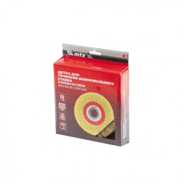 Matrix Щетка для точила, 150 мм, посадка 32 мм, плоская, латунированная витая проволока 74660