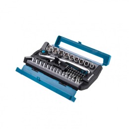 Gross Набор торцевых головок, трещотка 120 зубьев, 1/2", 1/4", CrV, 41 предмет 14143