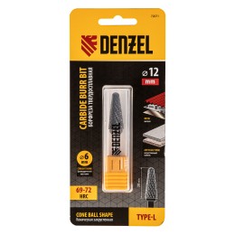 Denzel Борфреза по металлу твердосплавная, коническая закругленная, тип-L, 12 мм// 72071