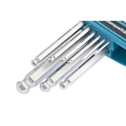 Gross Набор ключей имбусовых HEX, 1.5-10 мм, S2, 9 шт, удлиненные с шаром, сатинированные 16403