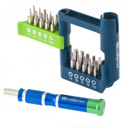 Сибртех Отвертка для точных работ с набором бит, 21 шт, CrV 13334