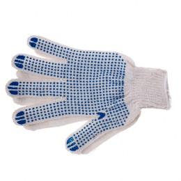 Сибртех Перчатки х/б, ПВХ покрытие, "Точка", 5 пар в упаковке, 7 класс Россия 67718