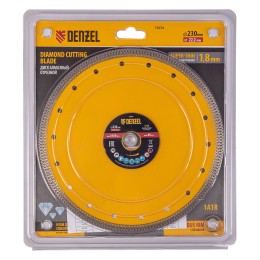 Denzel Диск алмазный отрезной 230 х 22,2мм, сплошной, супертонкий, горячий пресс, сухой/мокрый рез// 73074