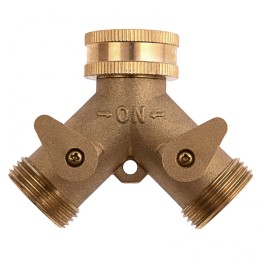 Palisad Разветвитель двухканальный, регулируемый, внешняя и внутренняя резьба 3/4, латунный 66523