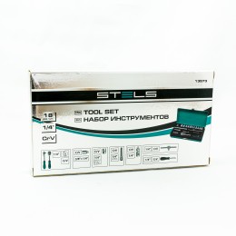 Stels Набор торцевых головок с трещоткой, 1/4", 18 предметов 13573