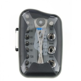 Барс Реверсивная трещотка с набором бит и торцевыми головками, 14 шт 13313