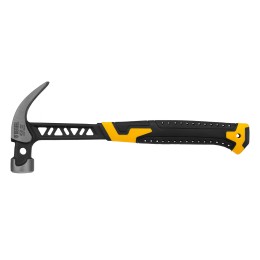 Denzel Молоток-гвоздодёр 450 г, цельнокованый,боек с магнитом, двухкомп. обрезин. рук-ка 10466