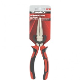 Matrix Длинногубцы прямые Nickel, 180 мм, никелированные, двухкомпонентные рукоятки 17166