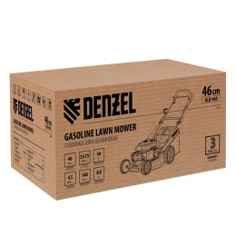 Denzel Газонокосилка бензиновая GLD-460, 146 куб.см, ширина 46 см, ручная, 7 уровней, травосборник 50 л 58802
