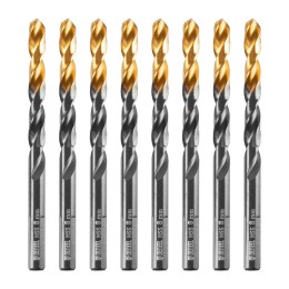 Denzel Сверло по металлу, 8 мм, HSS-Tin, Golden Tip, 8 шт. 717219