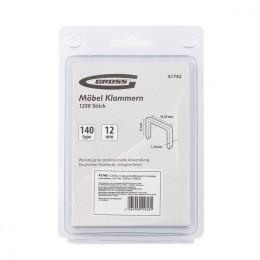 Gross Скобы, 12 мм, для мебельного степлера, усиленные, тип 140,1250 шт 41742