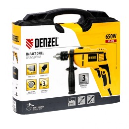 Denzel Дрель ударная ID-650, 650 Вт, 0-3000 об/мин, 48000 уд/мин 26304