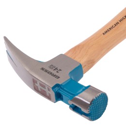 Gross Молоток-гвоздодер, 680 г, угол 75, магнит, обрезиненная рукоятка AMERICAN HICKORY // 10425