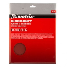 Matrix Шлифлист на бумажной основе, P 180, 230 х 280 мм, 10 шт, водостойкий 75612
