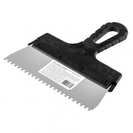 Sparta Шпатель из нержавеющей стали, 200 мм, зуб 4 х 4 мм, пластмассовая ручка 85155